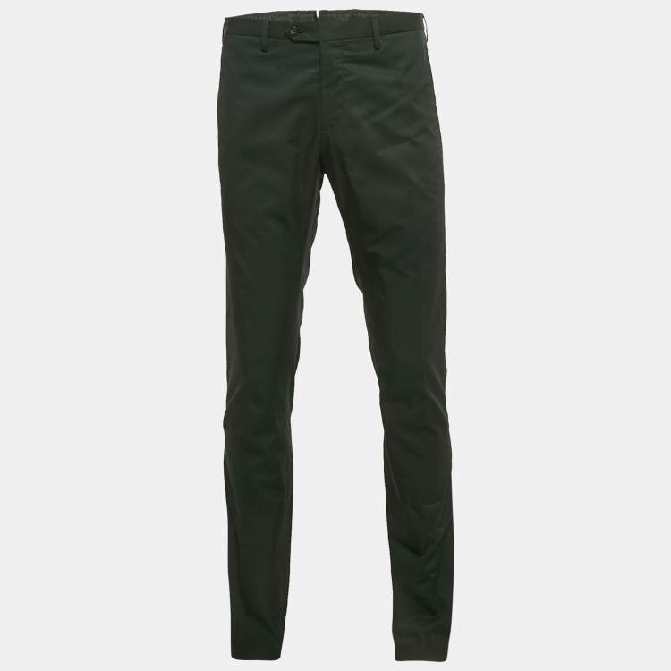 Pre Owned Lanvin Black Cotton Formal Trousers L