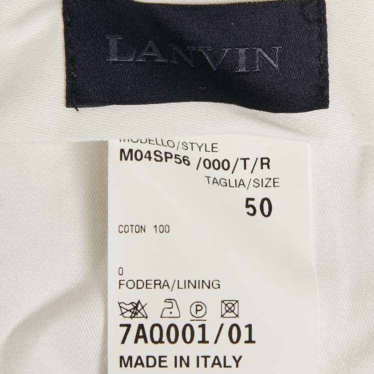 Pre Owned Lanvin Beige Gabardine Regular Fit Trousers L
