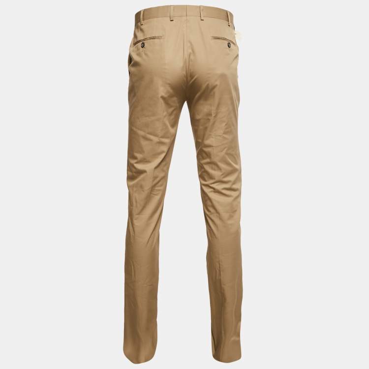 Pre Owned Lanvin Beige Gabardine Regular Fit Trousers L