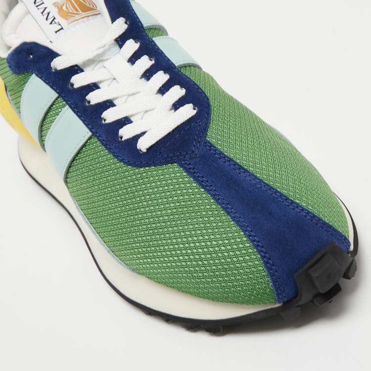 مملوكة مسبقًا Lanvin Tricolor Mesh and Leather Bumper Sneakers Size 46