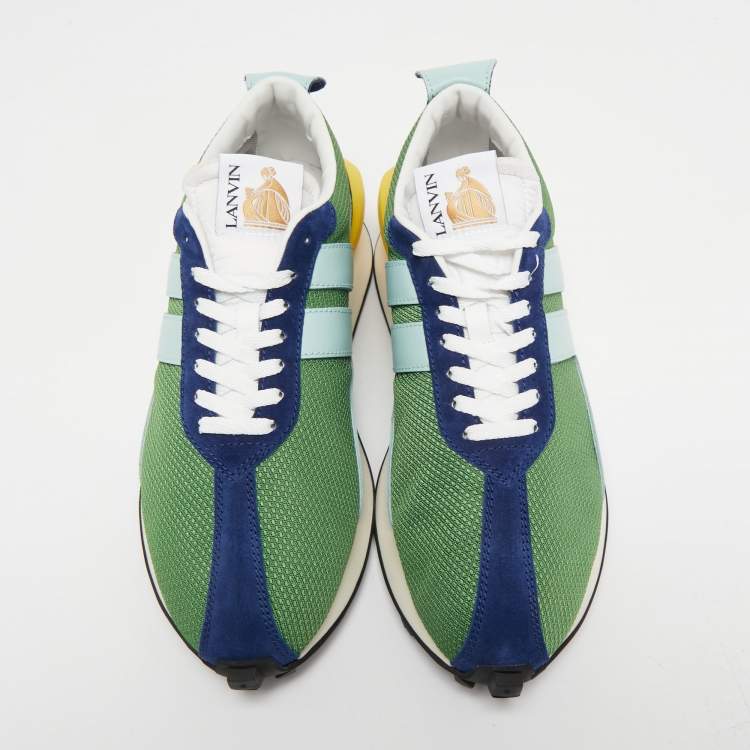 مملوكة مسبقًا Lanvin Tricolor Mesh and Leather Bumper Sneakers Size 46