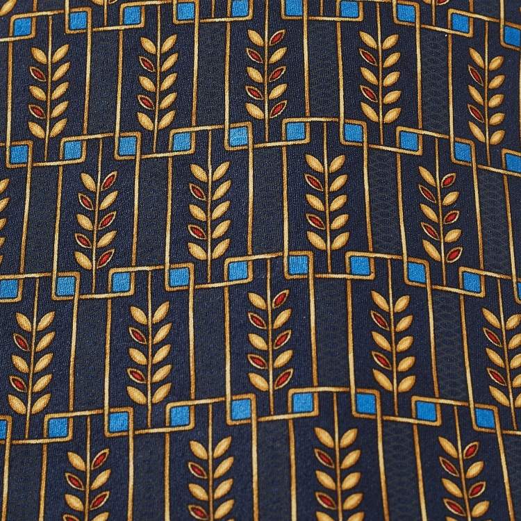 Pre Owned Lanvin Navy Blue Printed Satin Silk Traditional Tie 