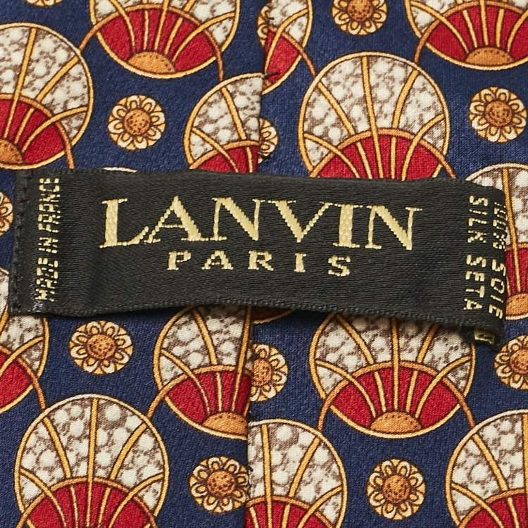 Pre Owned Lanvin Multicolor Printed Silk Traditional Tie 