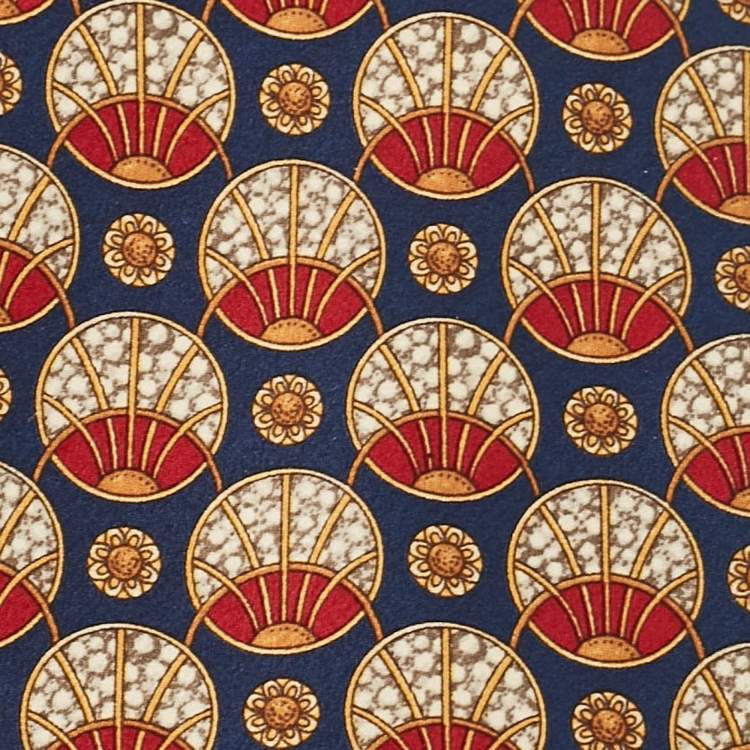 Pre Owned Lanvin Multicolor Printed Silk Traditional Tie 