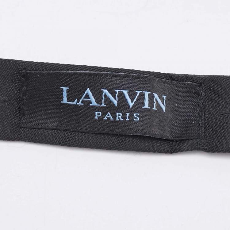 Pre Owned Lanvin Dark Green Silk Double Bow Tie