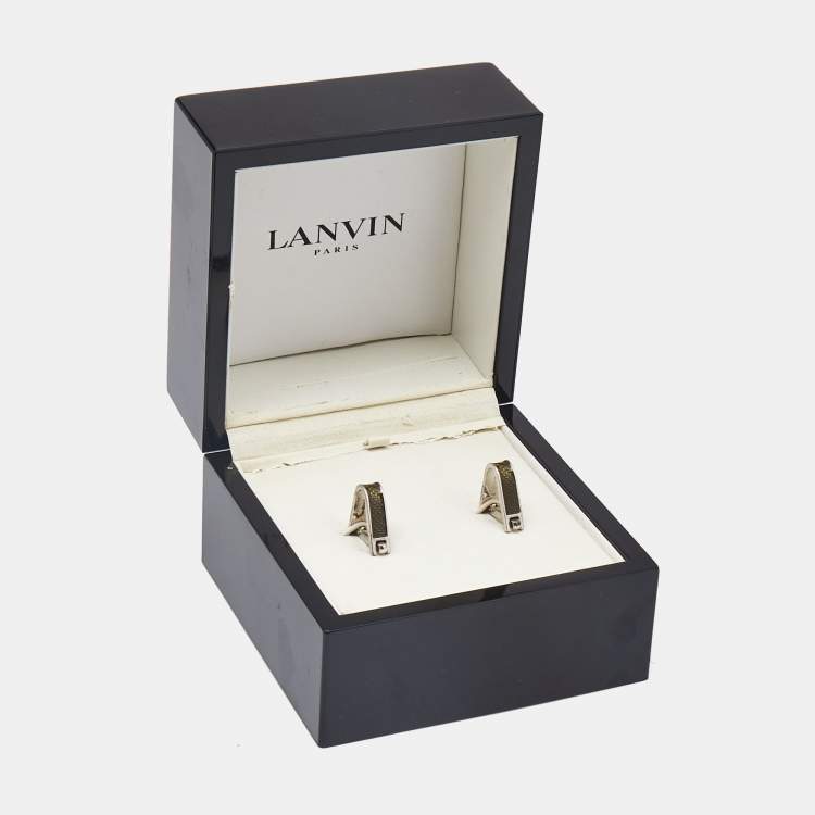 Pre Owned Lanvin Enamel Sterling Silver Cufflinks