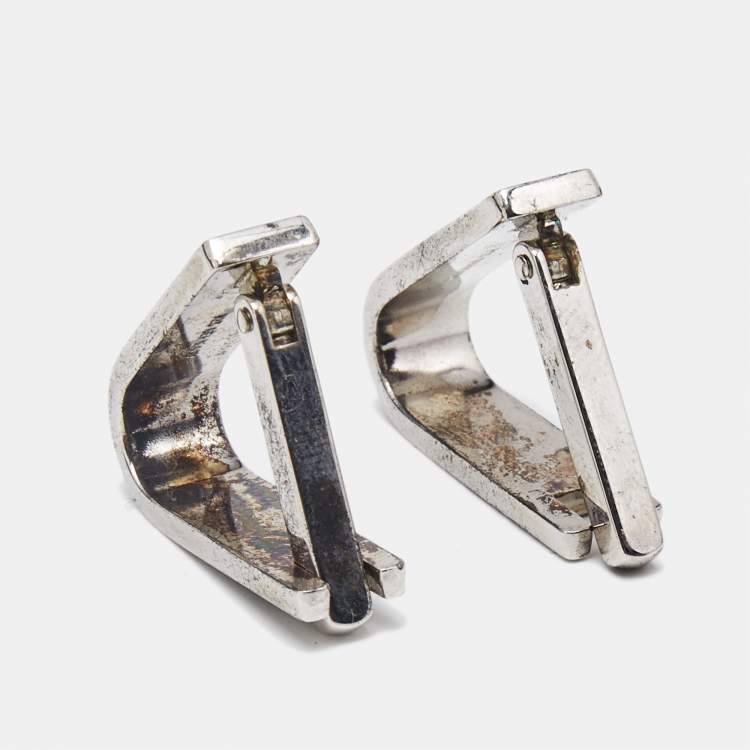 Pre Owned Lanvin Enamel Sterling Silver Cufflinks