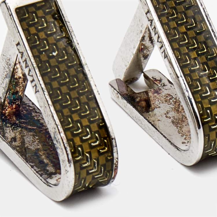 Pre Owned Lanvin Enamel Sterling Silver Cufflinks