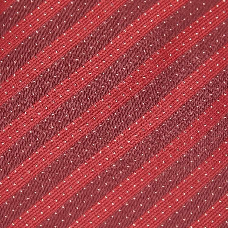 Pre Owned Lanvin Red Silk Jacquard Tie