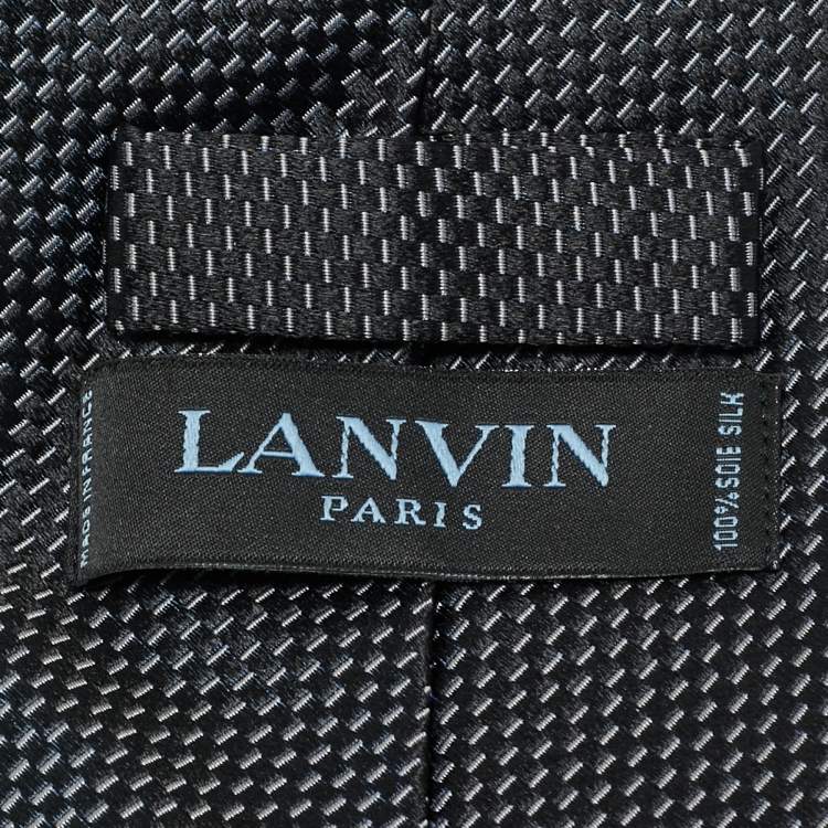Pre Owned Lanvin Black Patterned Silk Tie