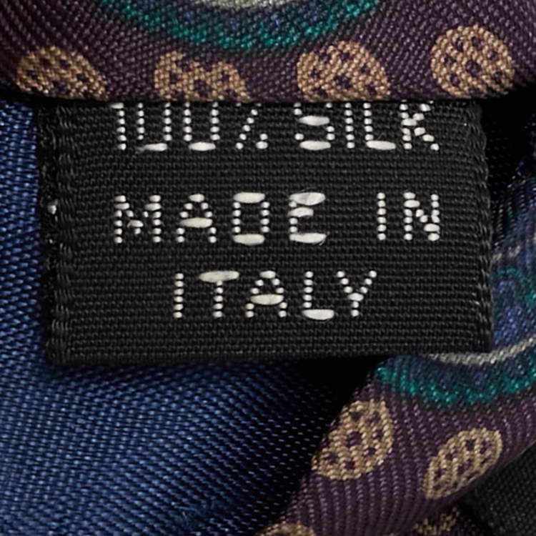 Pre Owned Lanvin Deep Purple Mandala Print Silk Tie