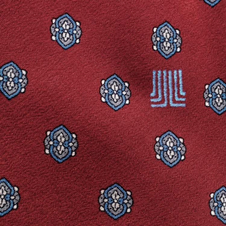 Pre Owned Lanvin Red Printed Silk Tie