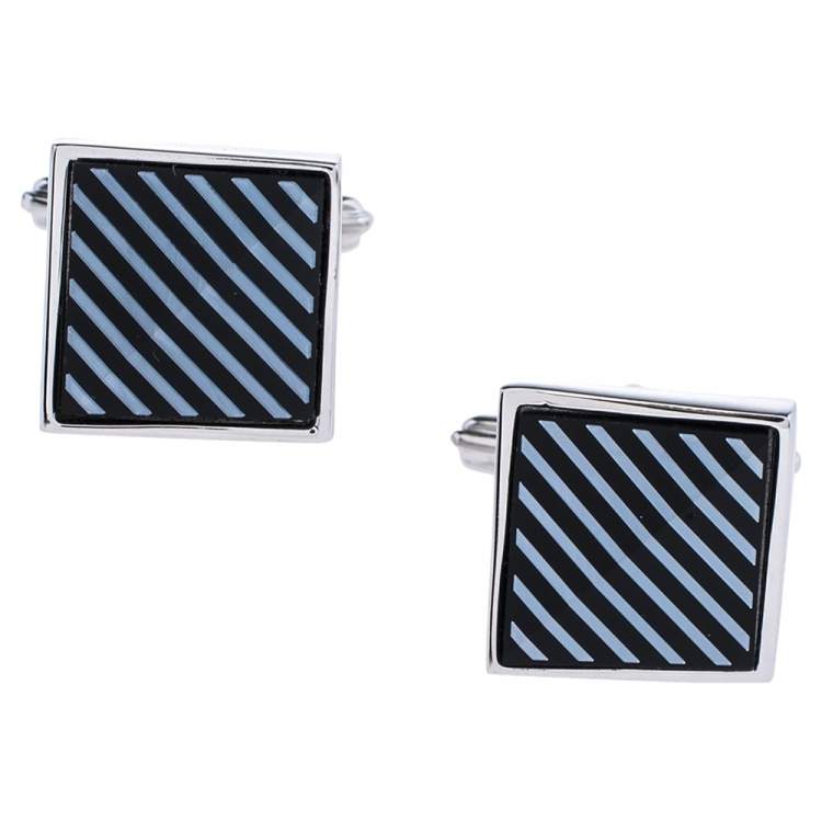 Pre Owned Lanvin Silver Tone Square Cufflinks