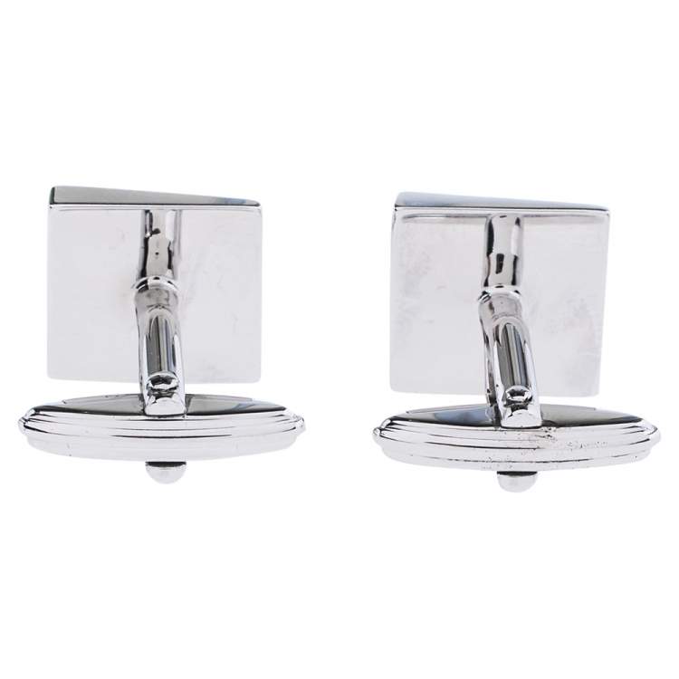Pre Owned Lanvin Silver Tone Square Cufflinks