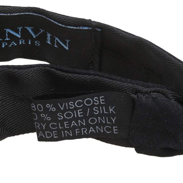 Pre Owned Lanvin Black Velvet Bow Tie