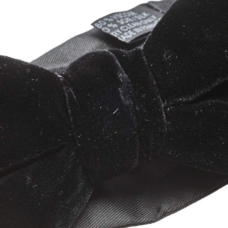 Pre Owned Lanvin Black Velvet Bow Tie