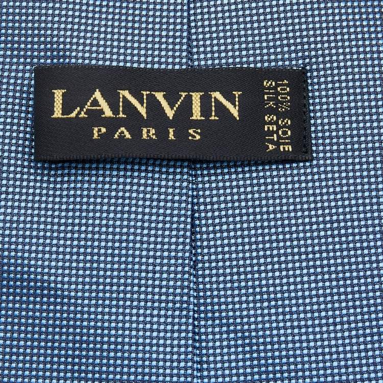 Pre Owned Lanvin Blue Dot Motif Jacquard Silk Tie