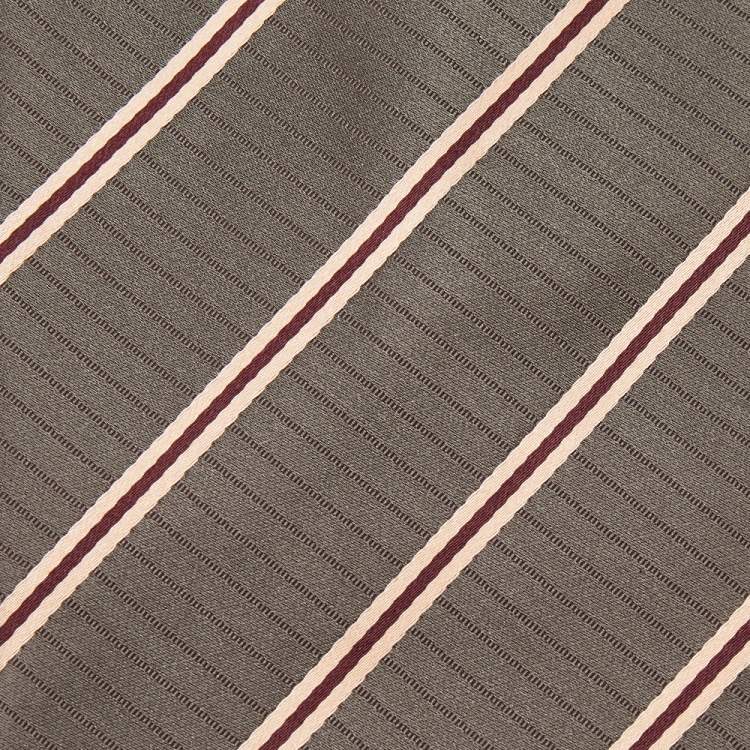 Pre Owned Lanvin Vintage Brown Striped Silk Tie
