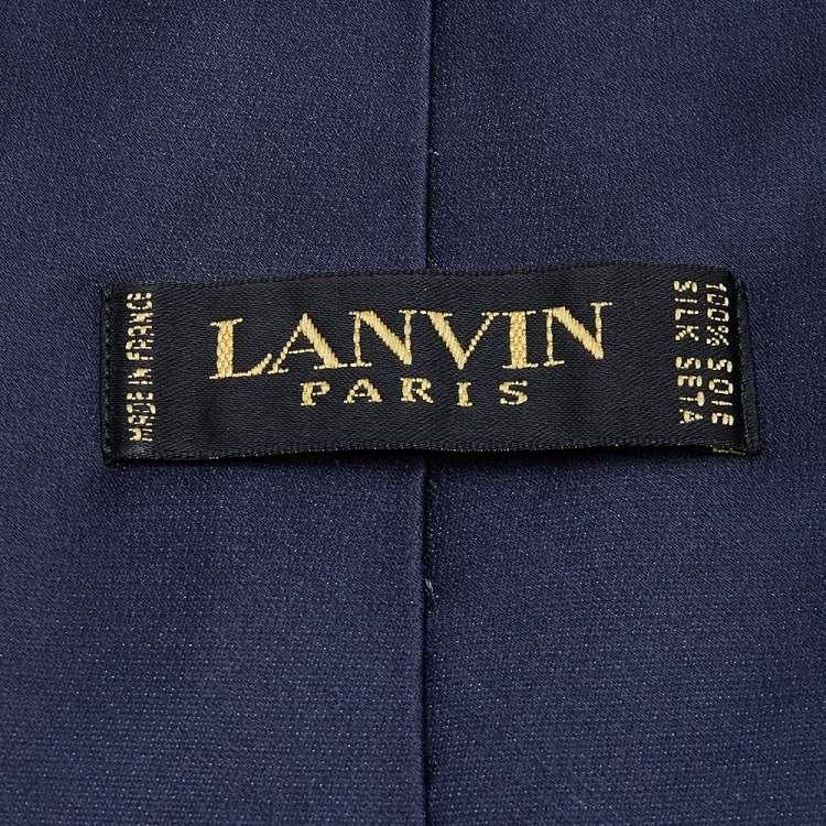 Pre Owned Lanvin Blue Colorblock Silk Tie
