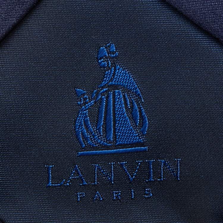 Pre Owned Lanvin Blue Colorblock Silk Tie