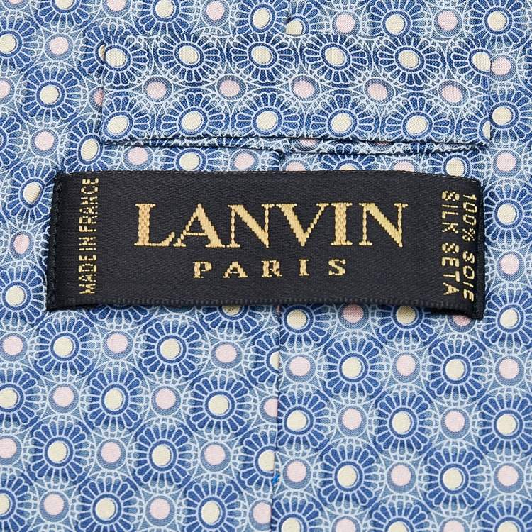Pre Owned Lanvin Blue Floral Print Silk Tie