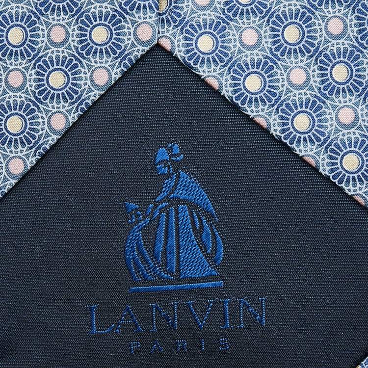 Pre Owned Lanvin Blue Floral Print Silk Tie
