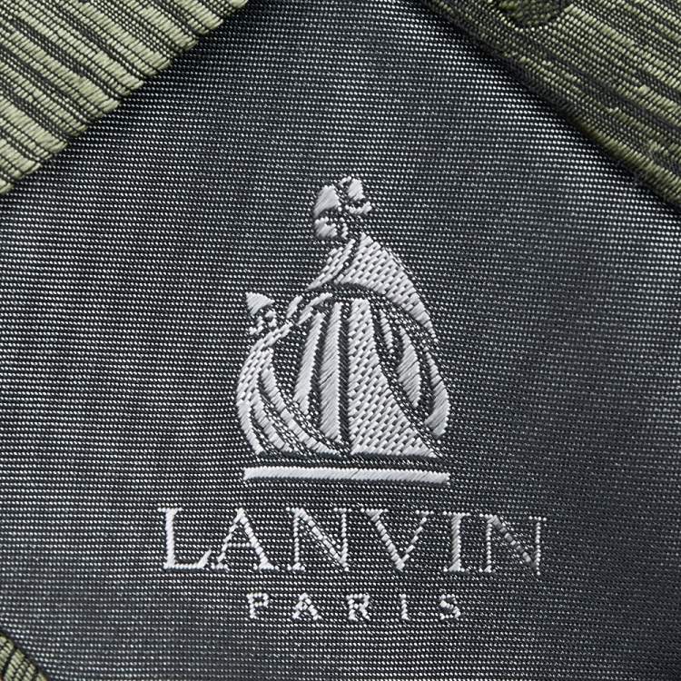 Pre Owned Lanvin Green Polka Dot Silk Jacquard Tie