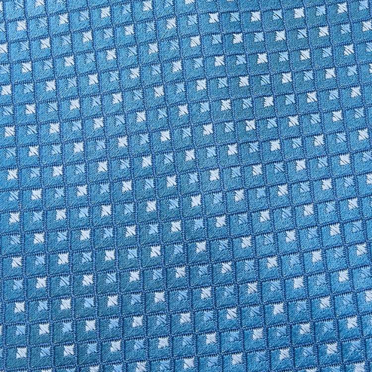 Pre Owned Lanvin Blue Square Patterned Silk Jacquard Tie