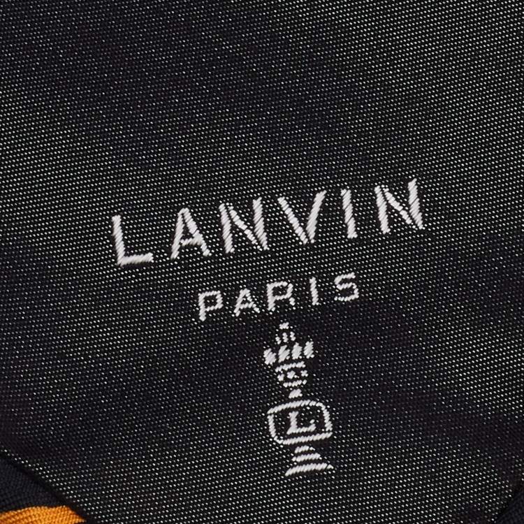 مملوكة مسبقًا Lanvin Vintage Black & Orange Printed Silk Traditional Tie