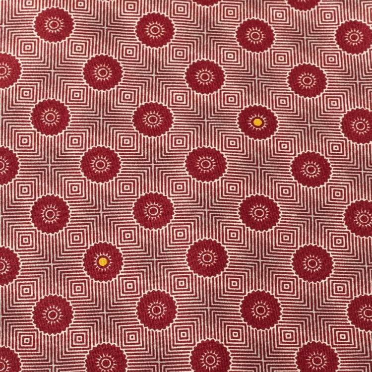 Pre Owned Lanvin Red/Cream Jacquard Silk Tie