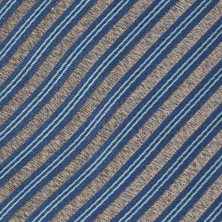 Pre Owned Lanvin Grey/Blue Diagonal Striped Silk Tie