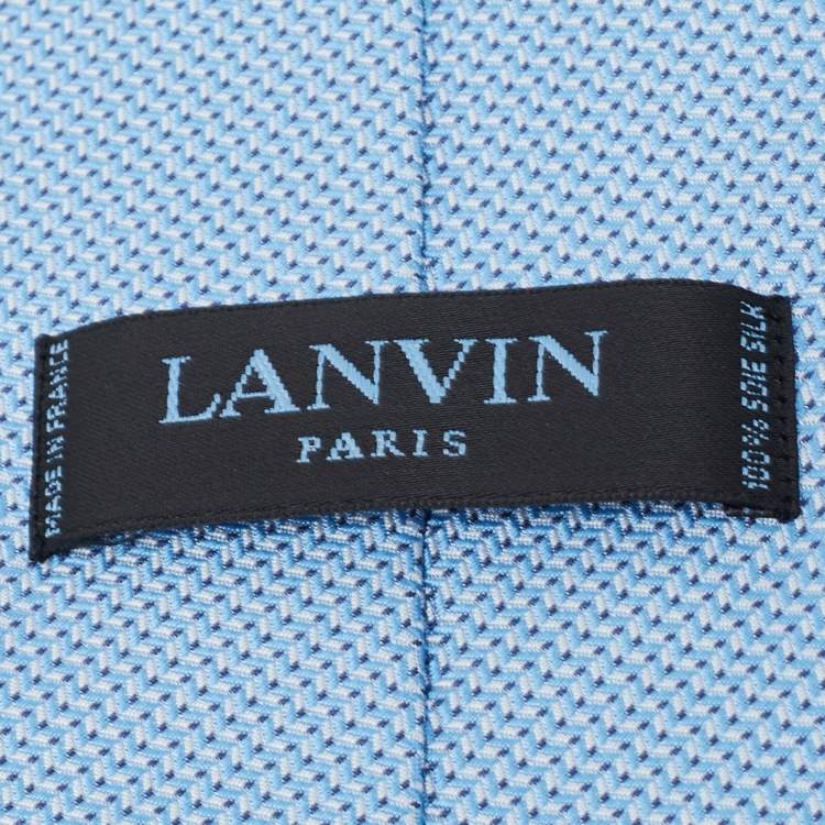Pre Owned Lanvin Blue Patterned Silk Tie
