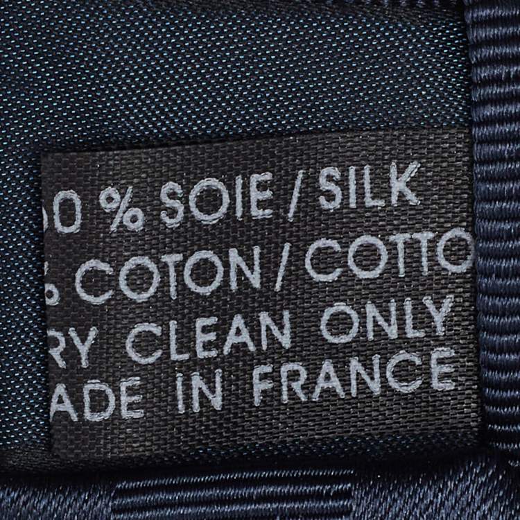 Pre Owned Lanvin Midnight Blue Diagonal Stripe Pattern Silk Tie