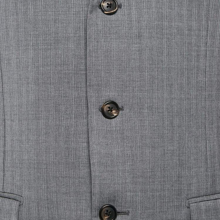 Pre Owned Lanvin Vintage Striped Wool Single Breasted Pants Suit M