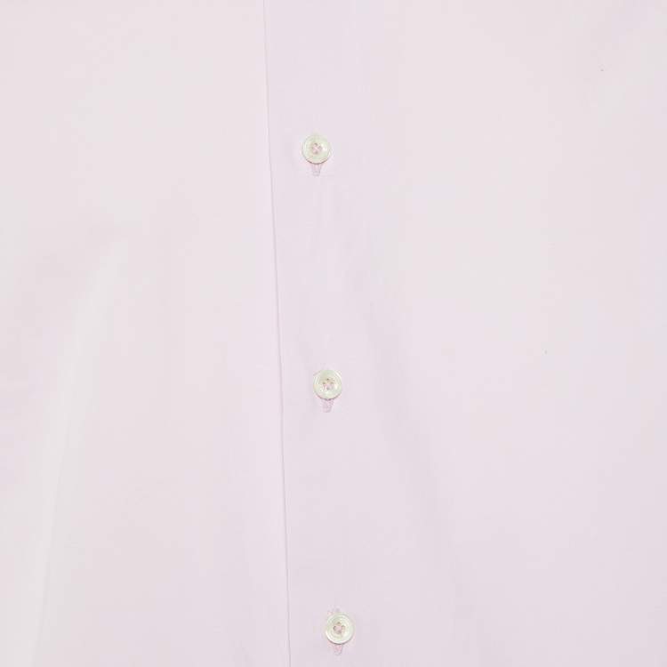 Pre Owned Lanvin Pink Cotton Button Front Shirt M