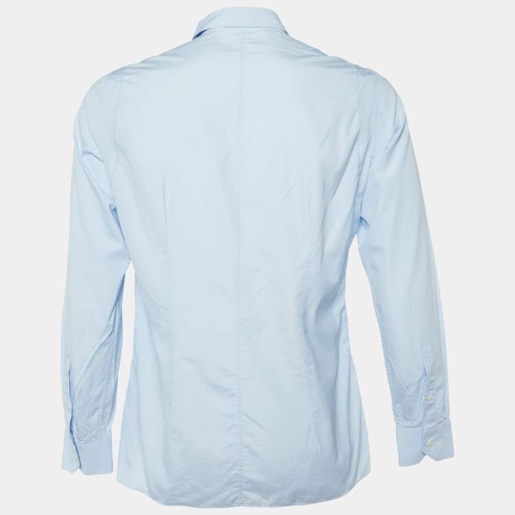 Pre Owned Lanvin Light Blue Cotton Button Front Shirt L