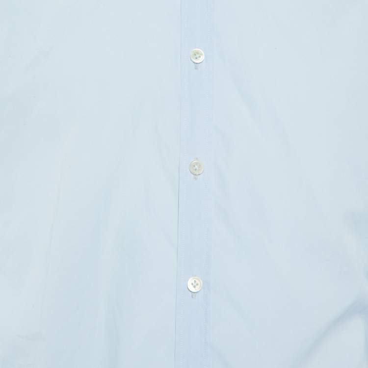 Pre Owned Lanvin Light Blue Cotton Button Front Shirt L