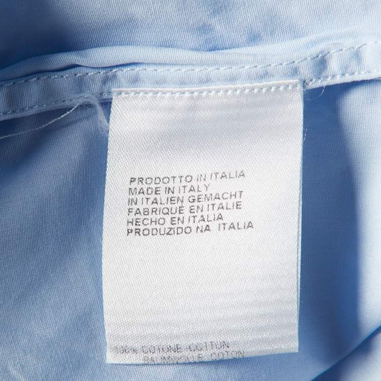 Pre Owned Lanvin Light Blue Cotton Button Front Shirt L