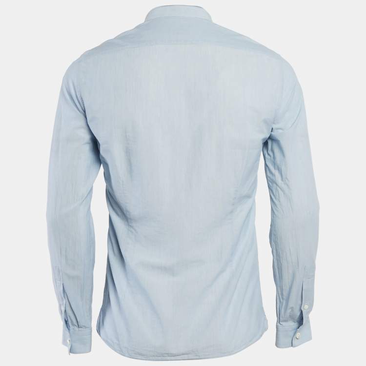 Pre Owned Lanvin Blue Pinstripe Cotton Long Sleeve Shirt S