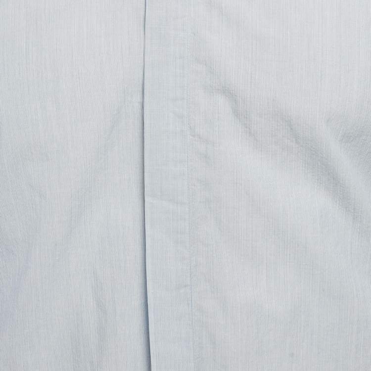 Pre Owned Lanvin Blue Pinstripe Cotton Long Sleeve Shirt S