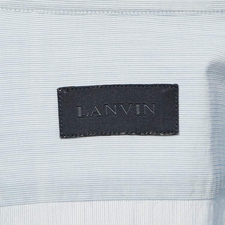 Pre Owned Lanvin Blue Pinstripe Cotton Long Sleeve Shirt S