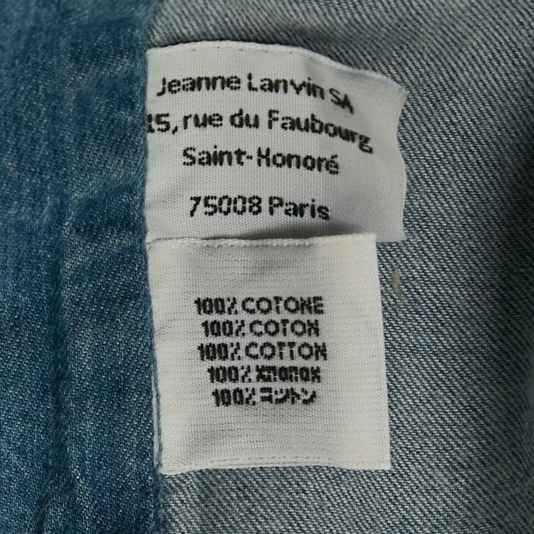Pre Owned Lanvin Blue Washed Denim Long Sleeve Shirt M