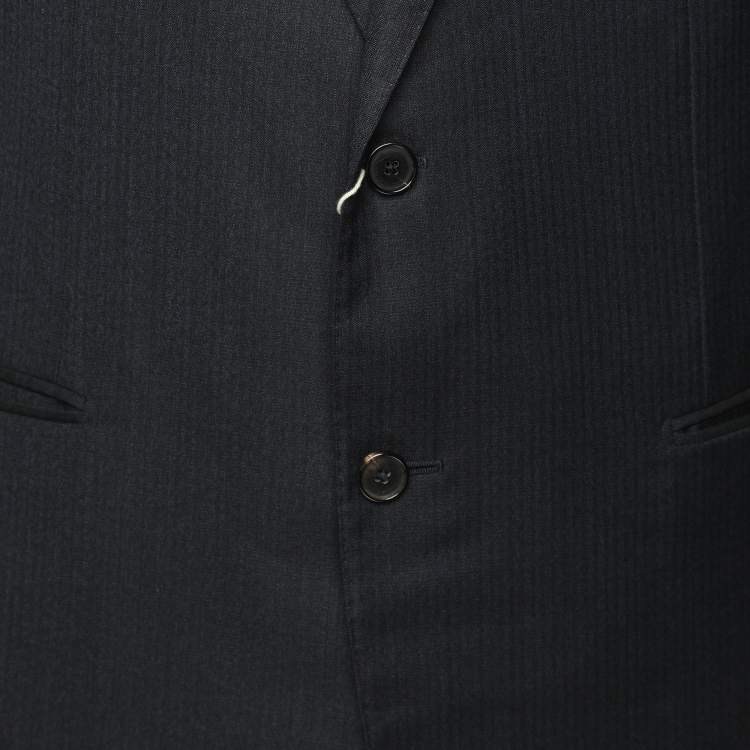 Pre Owned Lanvin Dark Navy Wool Blend Single Breasted Blazer L