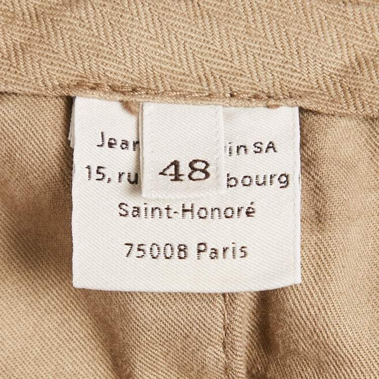 Pre Owned Lanvin Dark Beige Cotton Gabardine Trousers M 