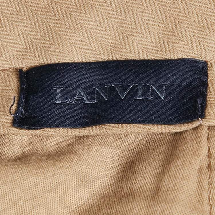 Pre Owned Lanvin Dark Beige Cotton Gabardine Trousers M 