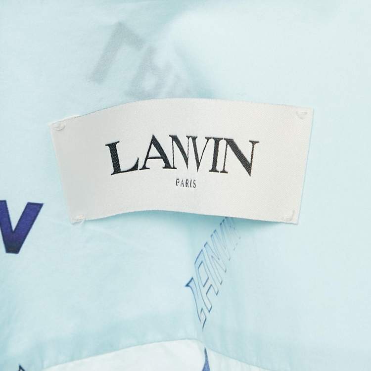 Pre Owned Lanvin Blue All Over Print Cotton Long Sleeve Shirt L