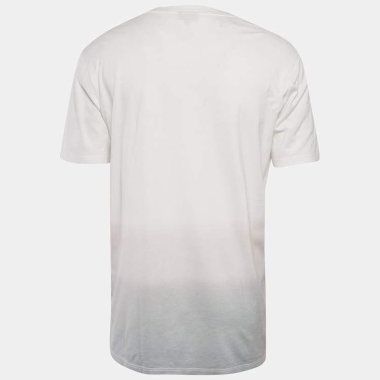 Pre Owned Lanvin White Ombre Jersey Crewneck T-Shirt XL