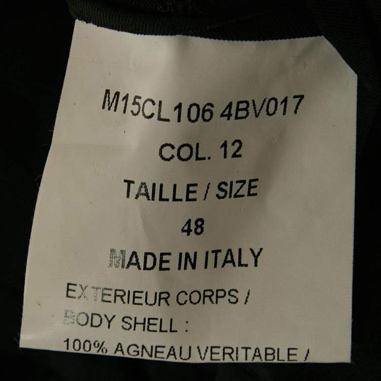 Pre Owned Lanvin Black Leather and Synthetic Zip-Up Jacket M