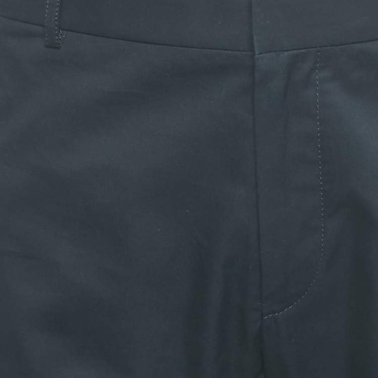 Pre Owned Lanvin Navy Blue Gabardine Trousers L