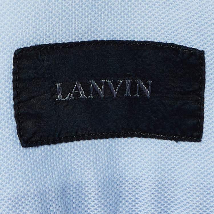 Pre Owned Lanvin Blue Cotton Button Front Shirt M